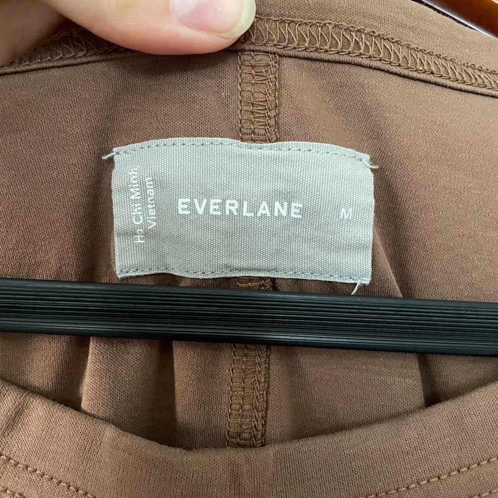 everlane luxe cotton side slit tshirt dress - Picture 3 of 4